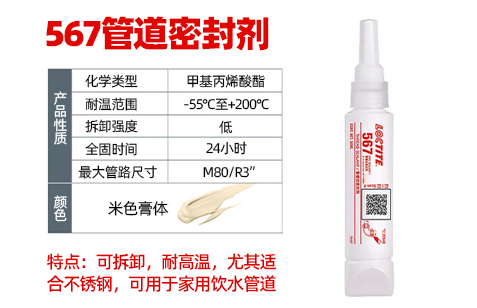 樂(lè)泰567管螺紋鎖固膠